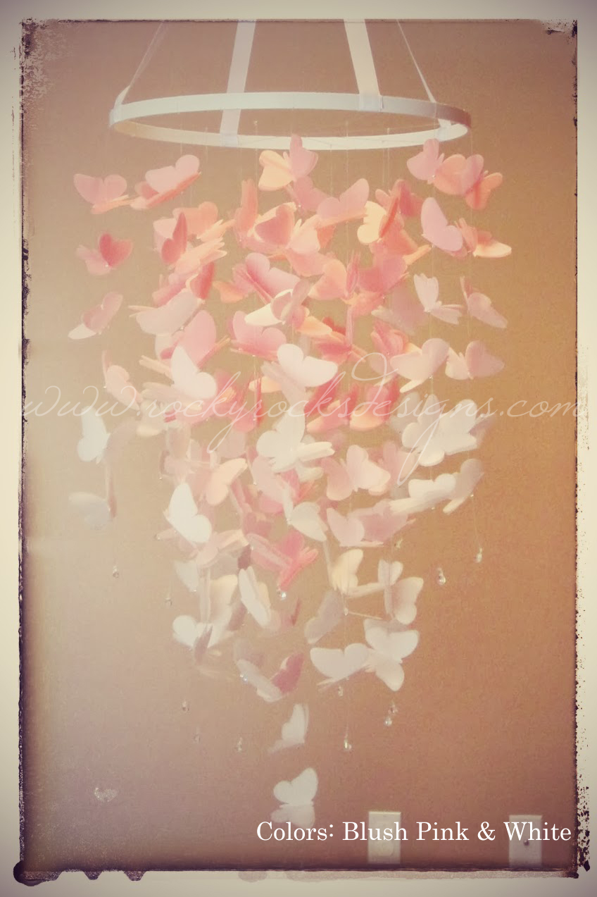 Pick 2 Colors - Ombre - Large Vellum Butterfly Mobile