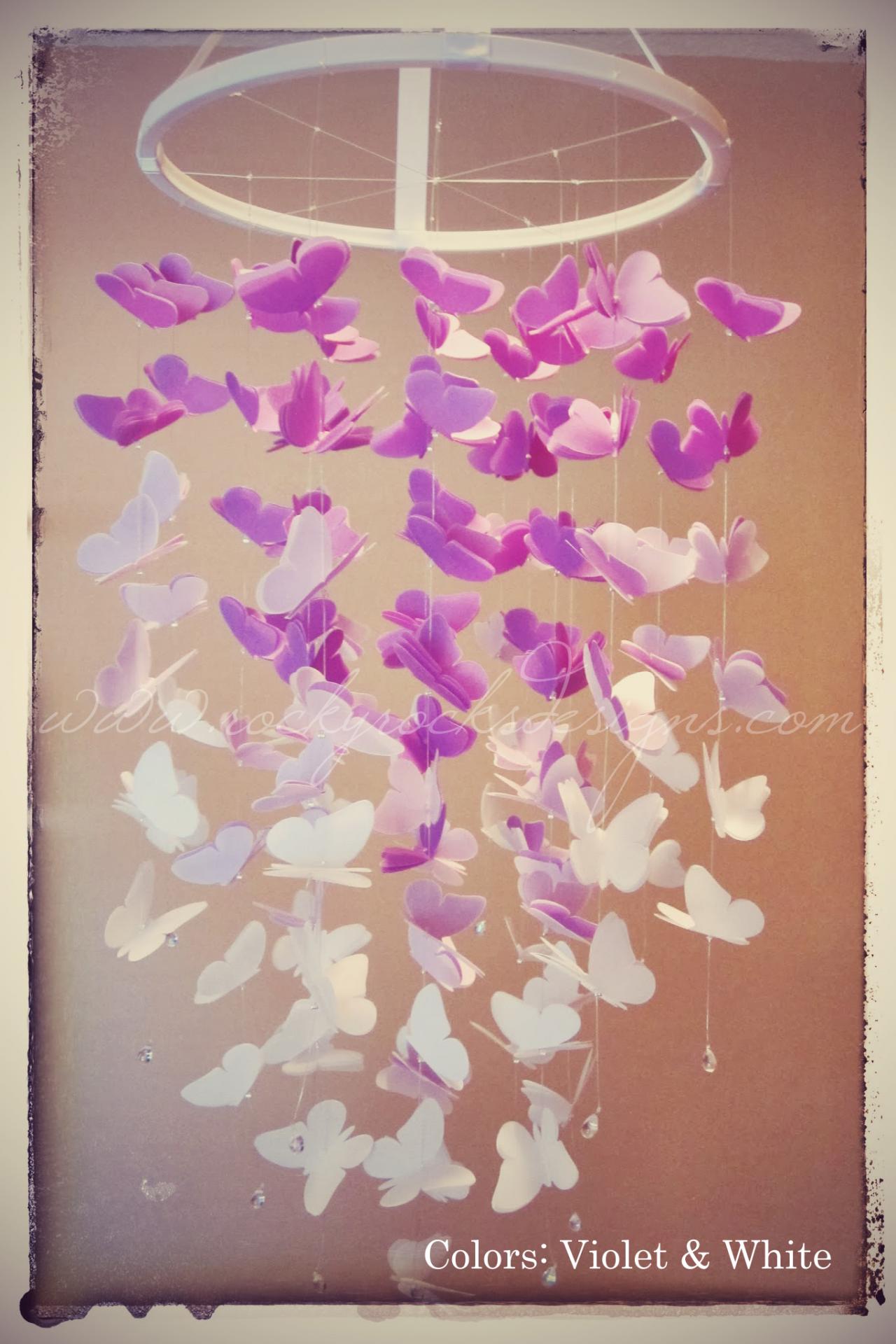 Pick 2 Colors - Ombre - Medium Vellum Butterfly Mobile